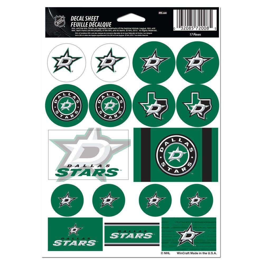 Dallas Stars Premium Vinyl Decal Sheet 5x7 Stickers Pack - ToylandEU