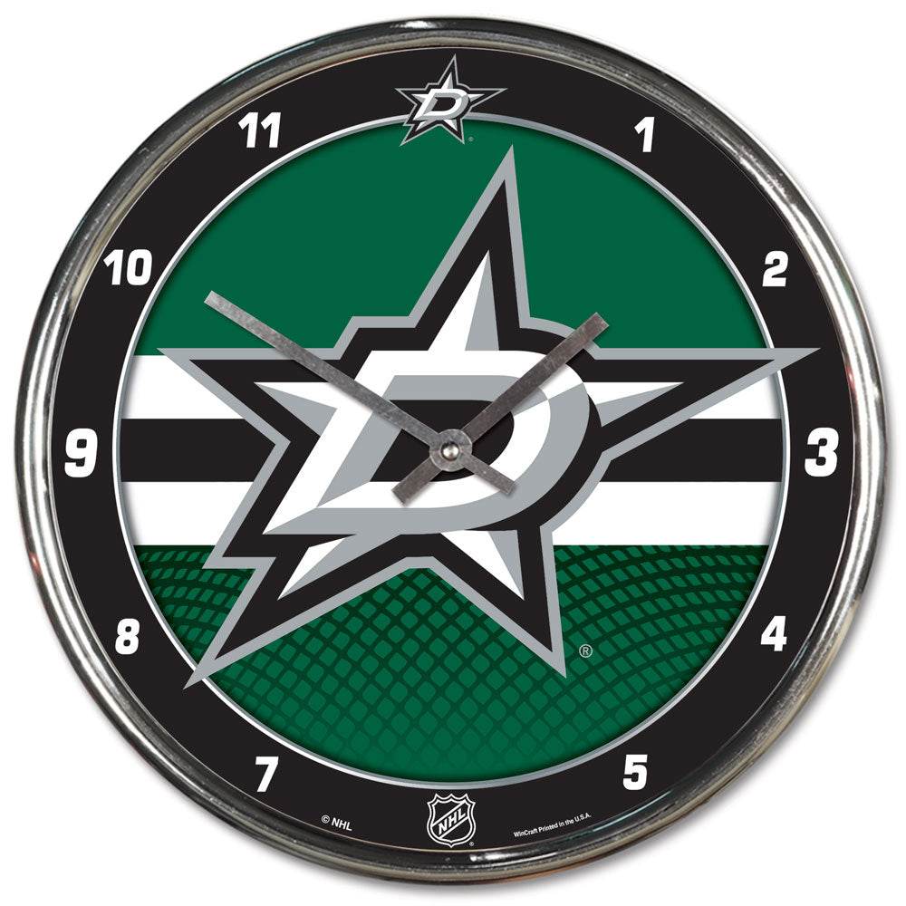 Dallas Stars Round Chrome Wall Clock 12 Inch Retro - ToylandEU