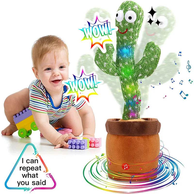 Dancing Cactus Plush Toy - Rechargeable LED Singing & Twisting Fun - ToylandEU