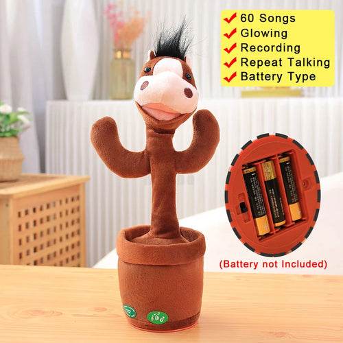 Dancing Cactus Plush Toy - Rechargeable LED Singing & Twisting Fun - ToylandEU
