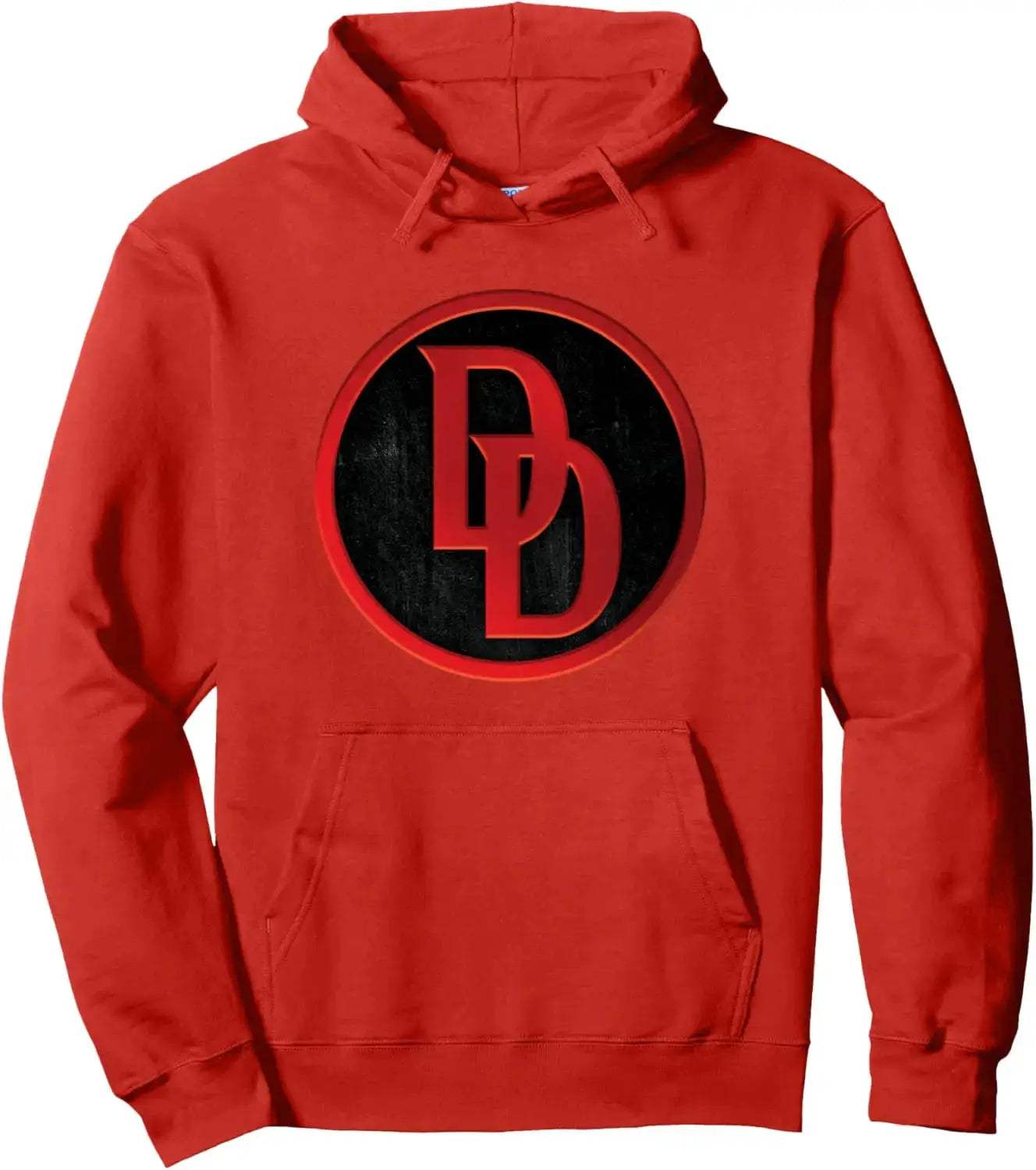 Daredevil Marvel Hoodie Red Cotton Comfort With Black Logo - ToylandEU
