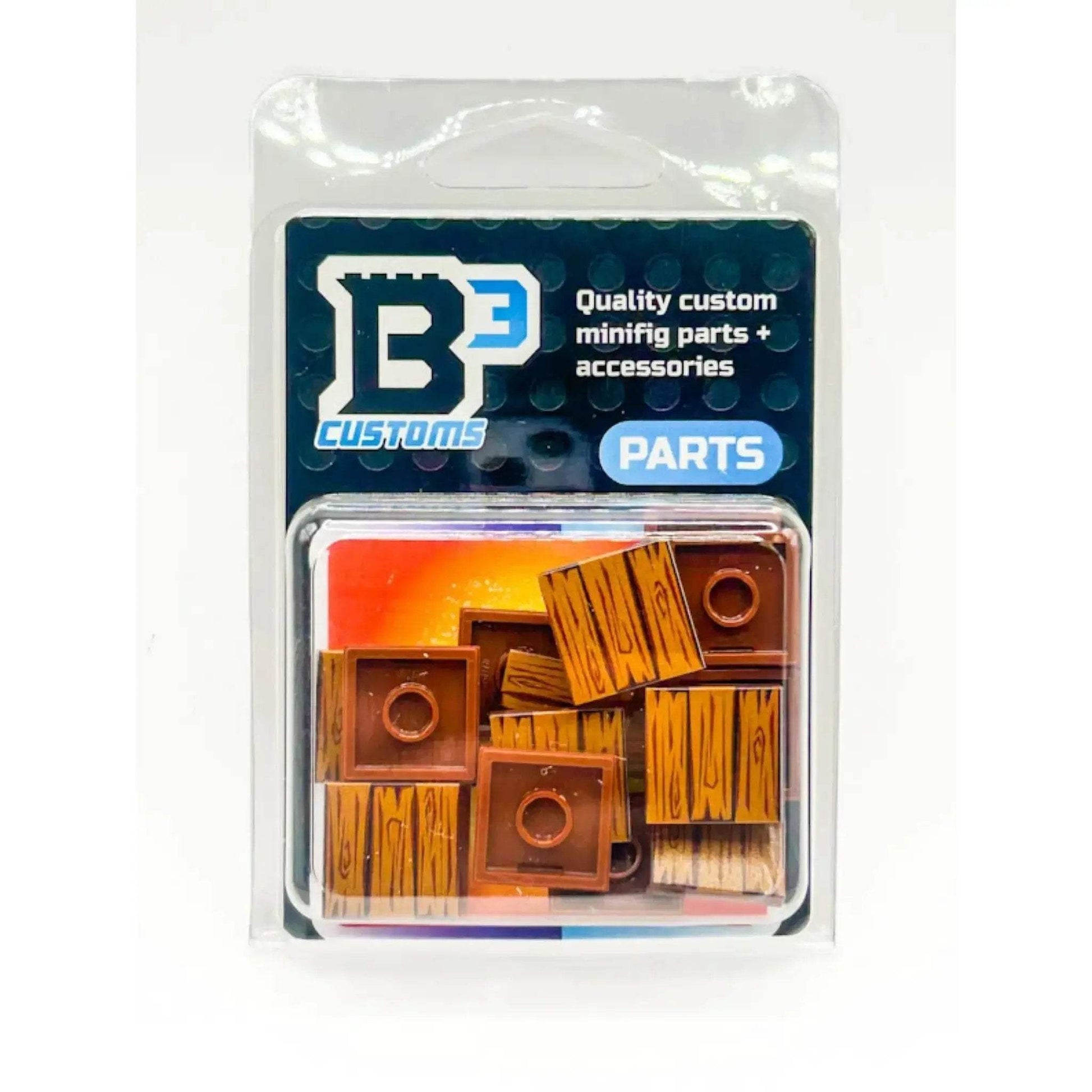 Dark Hardwood Tile Part Pack (20 Tiles) made with LEGO parts - B3 Customs - ToylandEU
