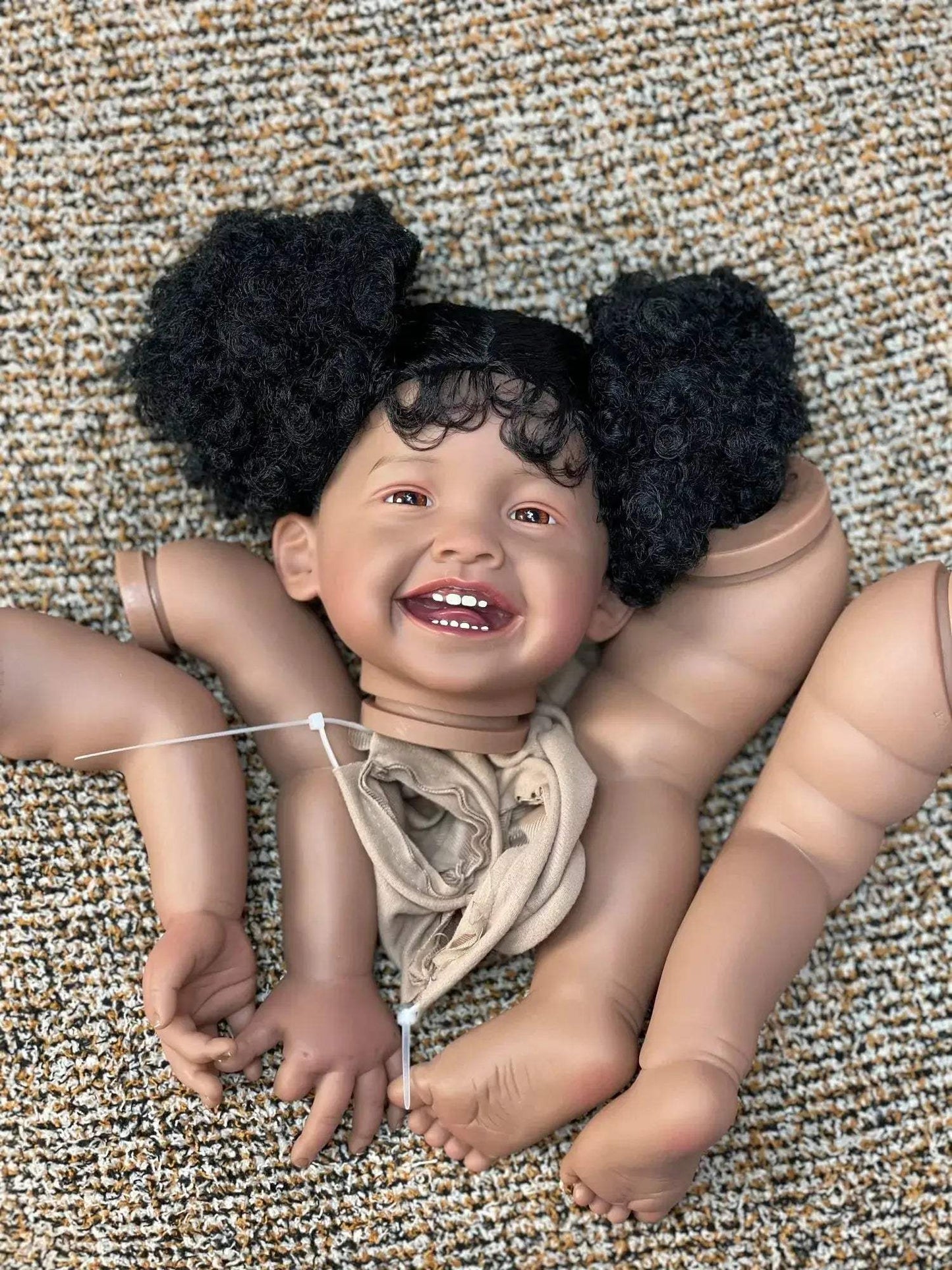 Dark Skin Mila Reborn Doll Kit 20-22 Inches Handmade - ToylandEU