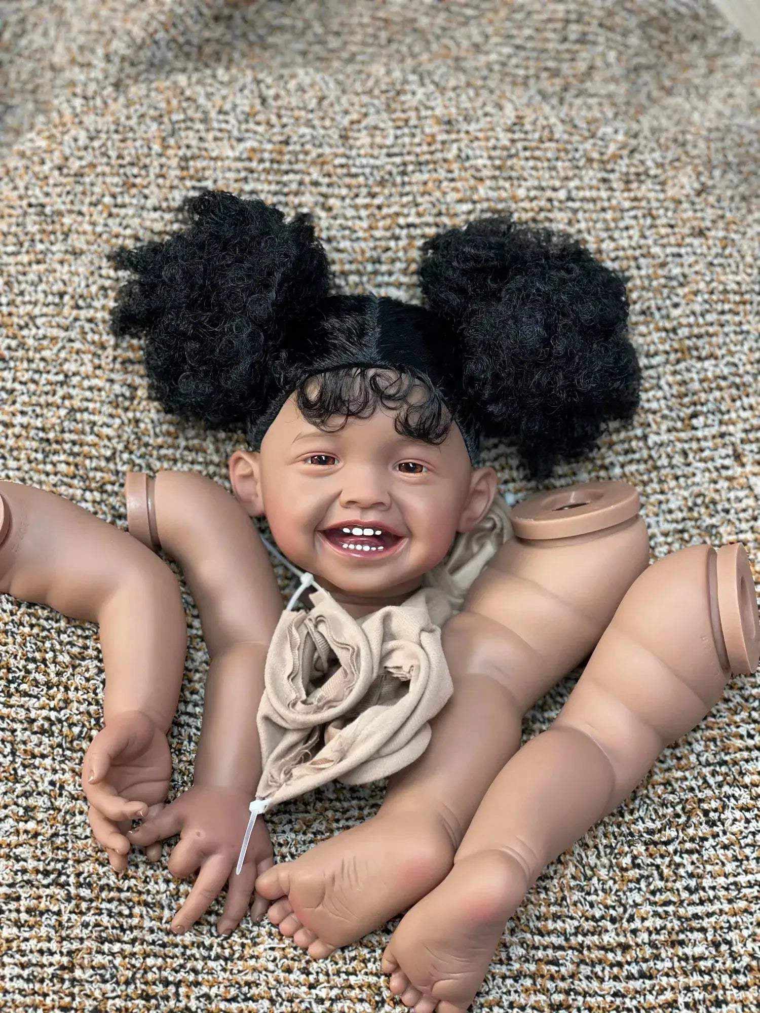 Dark Skin Mila Reborn Doll Kit 20-22 Inches Handmade - ToylandEU