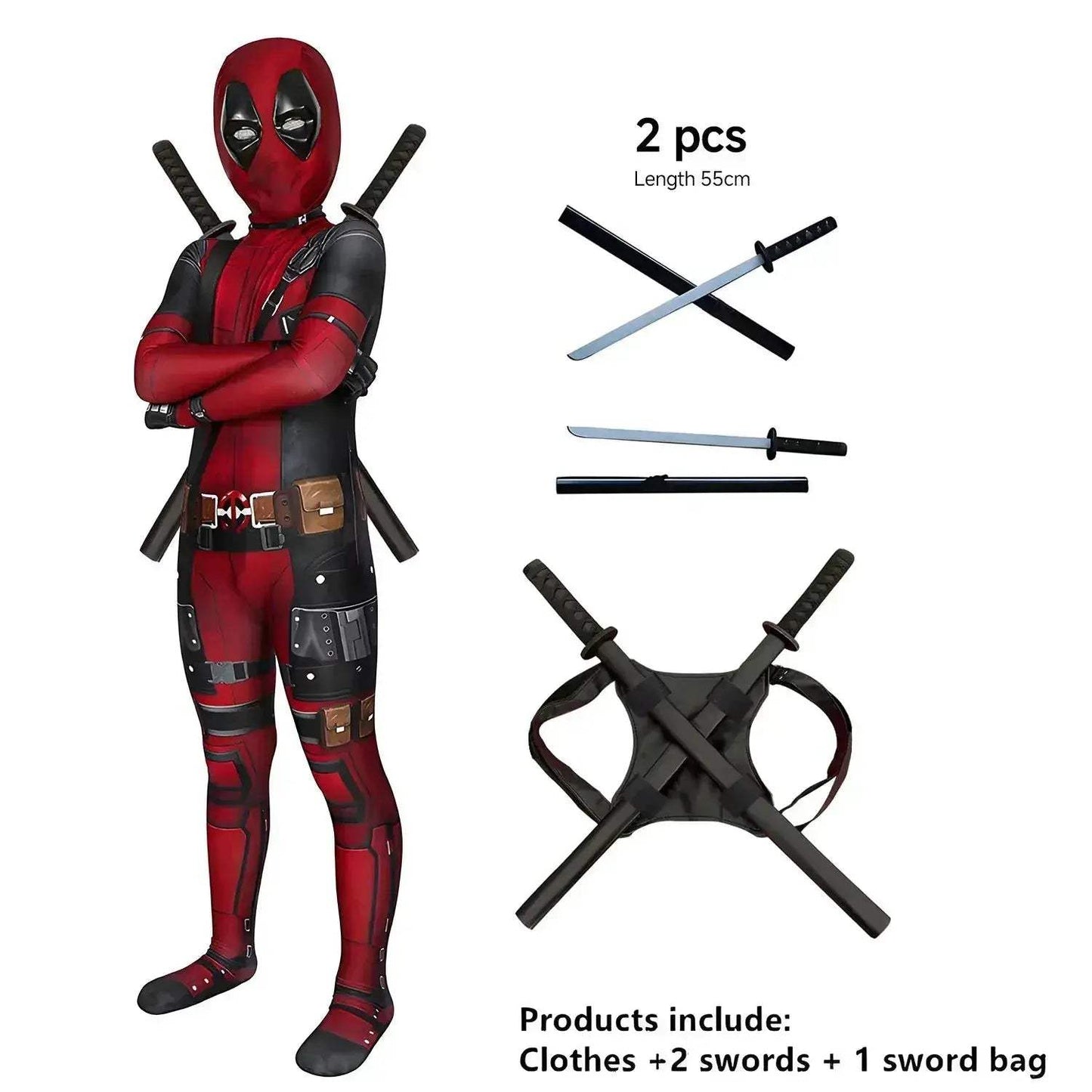 Deadpool Costume Kids Cosplay Suit For Halloween Fun - ToylandEU