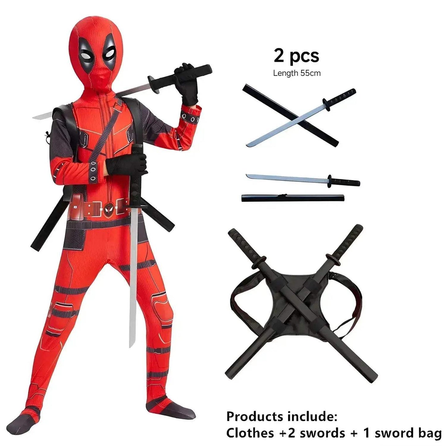 Deadpool Costume Kids Cosplay Suit For Halloween Fun - ToylandEU