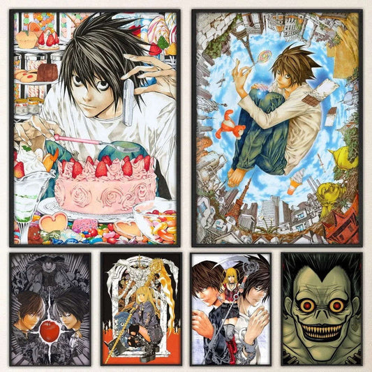 Death Note Anime Poster Prints Wall Art, Painting Bedroom Living Room Wall Bar Restaurant Decor