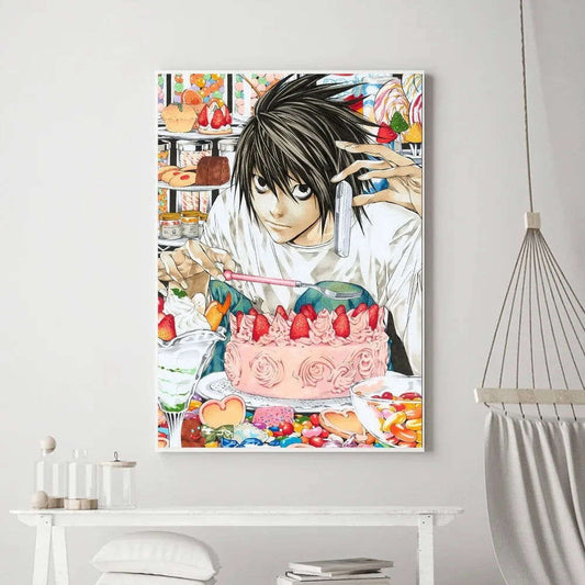 Death Note Anime Poster Prints Wall Art, Painting Bedroom Living Room Wall Bar Restaurant Decor