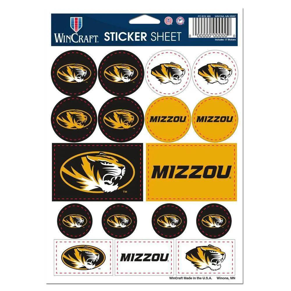  Missouri Tigers Decal Sheet 5x7 Vinyl Sticker Pack Wincraft -  ToylandEU™