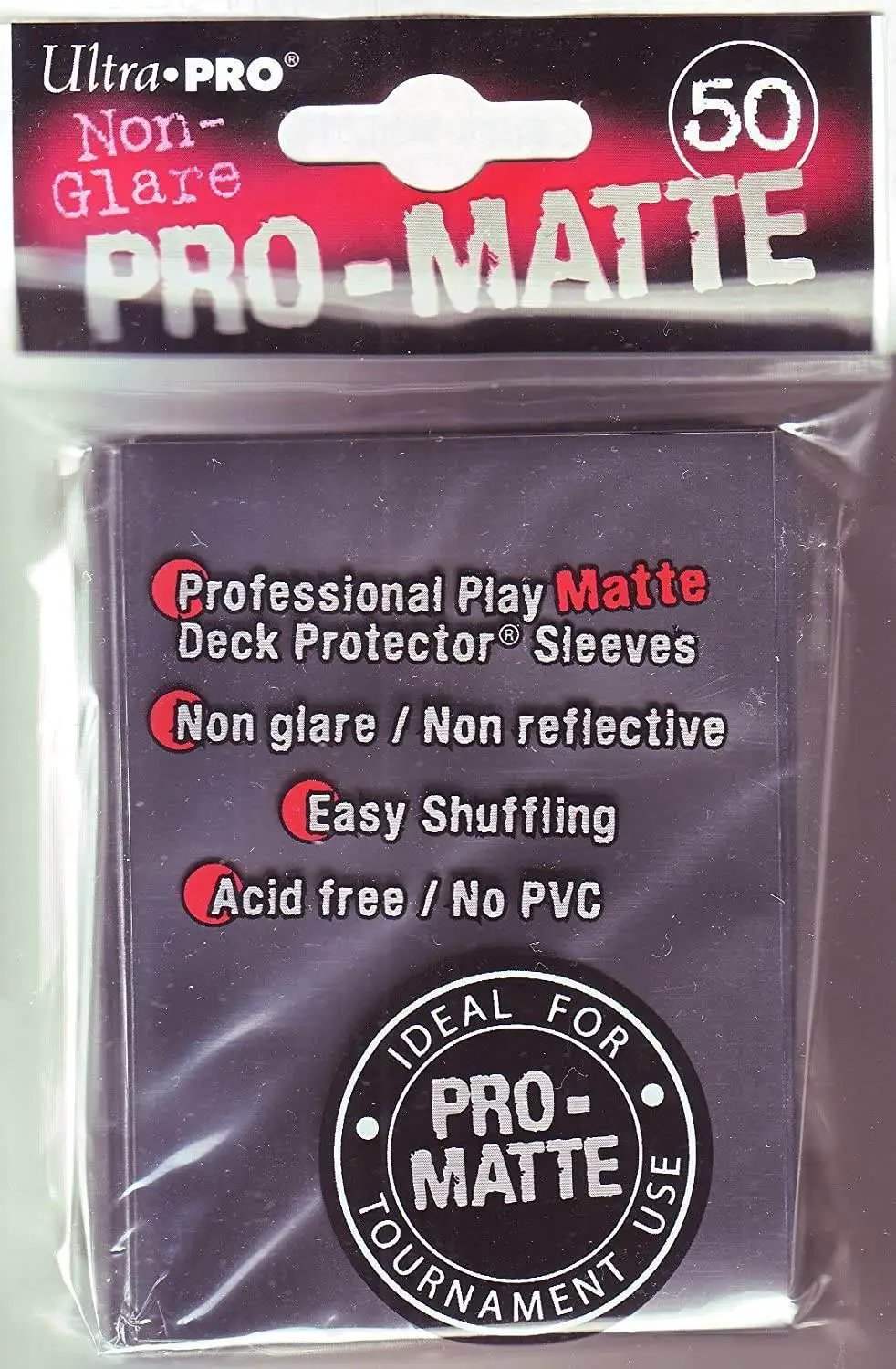 Deck Protectors Pro Matte Solid Black Card Sleeves 50 Pack - ToylandEU