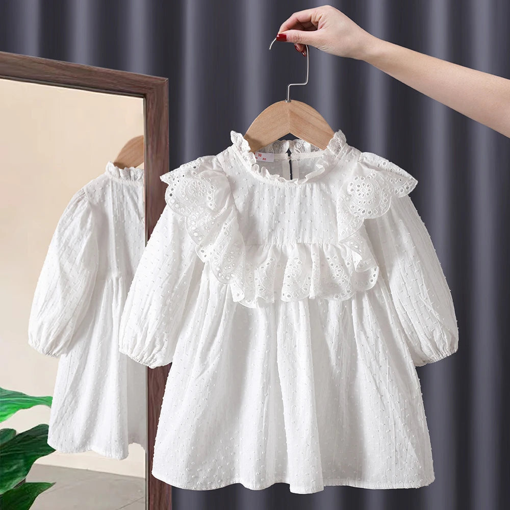 Delicate Dress Lace Long Sleeve Cotton Polyester For Toddler Girls Birthday Party - ToylandEU