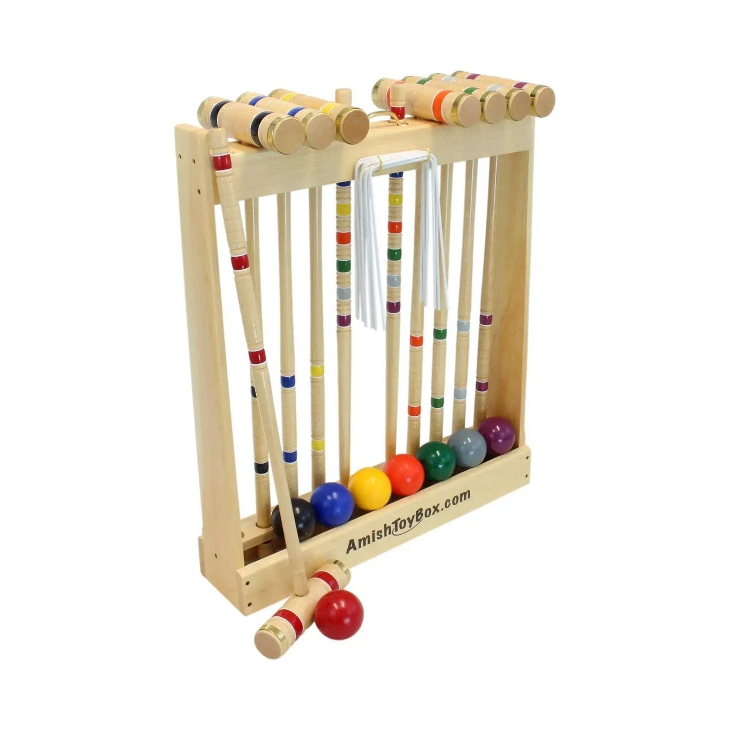 Deluxe 8-Player Croquet Game Set, Wooden Holder or Duffel Carry Bag - ToylandEU