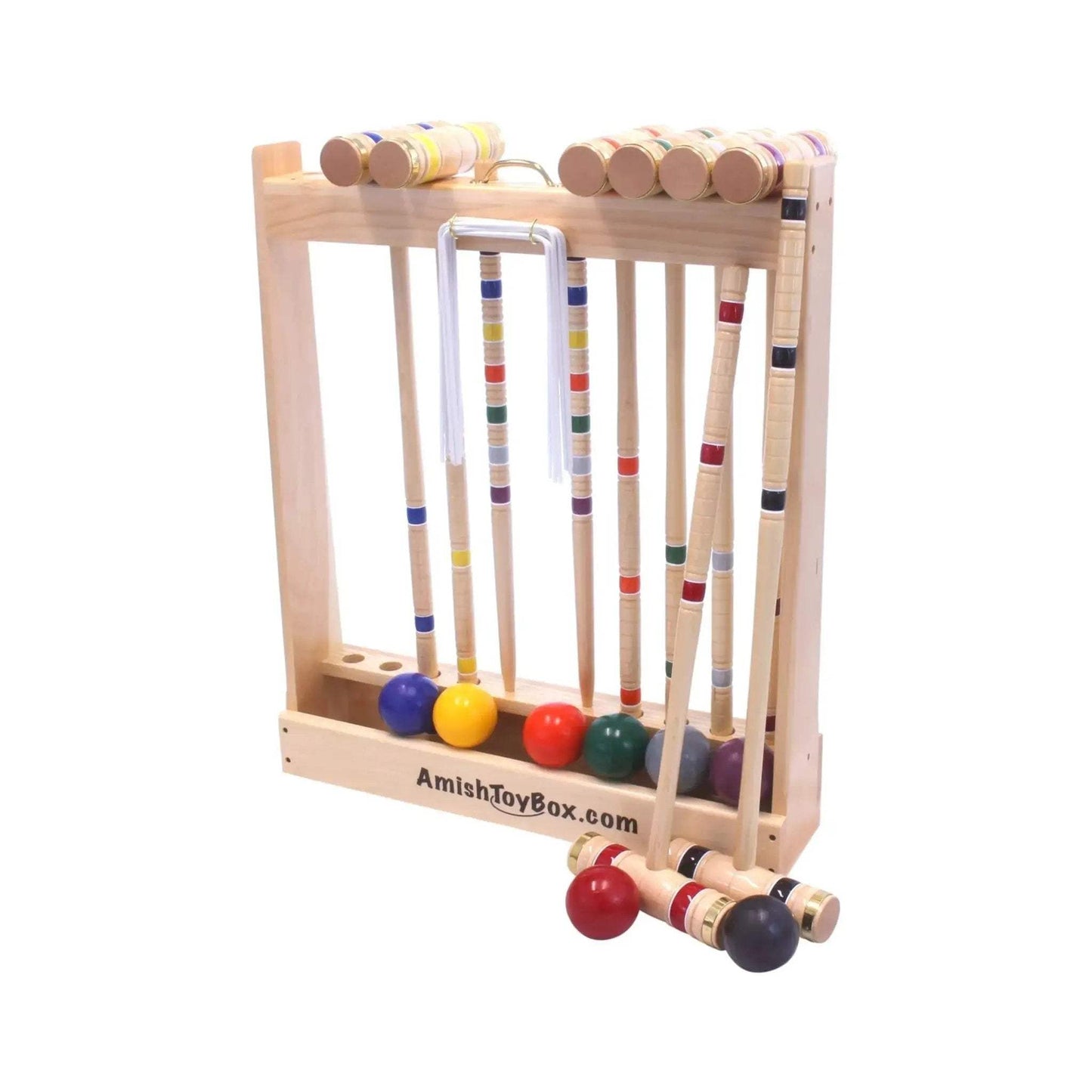 Deluxe 8-Player Croquet Game Set, Wooden Holder or Duffel Carry Bag - ToylandEU