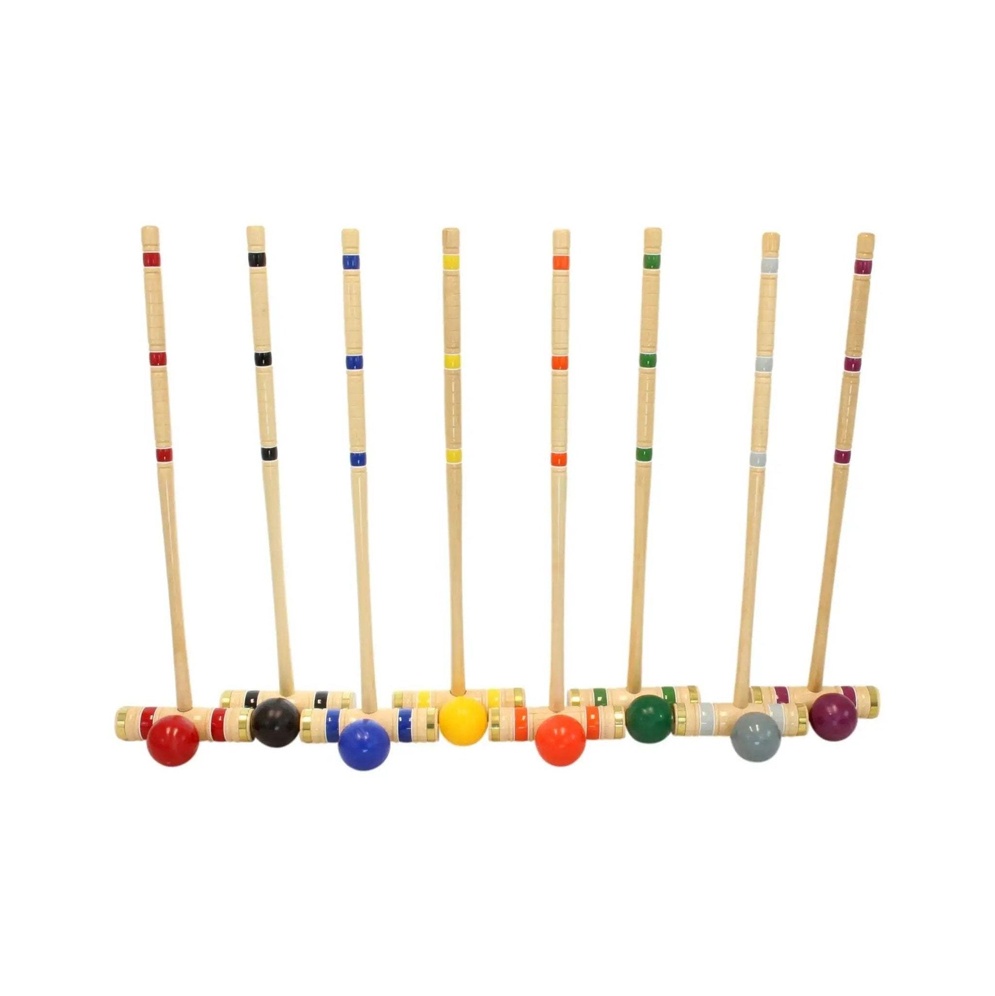 Deluxe 8-Player Croquet Game Set, Wooden Holder or Duffel Carry Bag - ToylandEU
