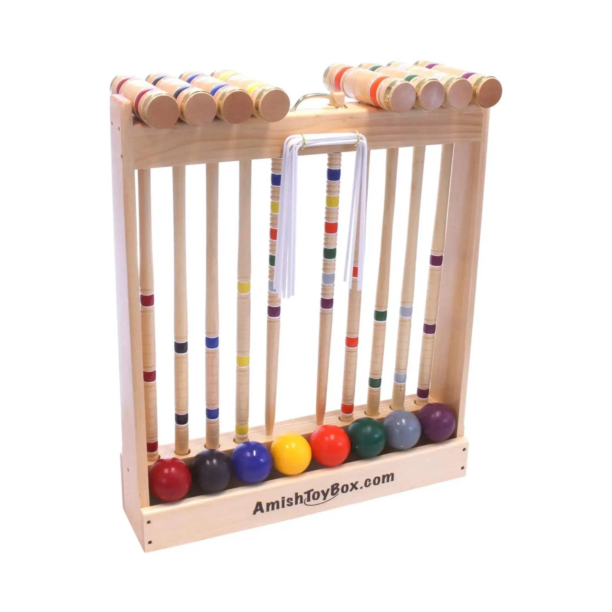 Deluxe 8-Player Croquet Game Set, Wooden Holder or Duffel Carry Bag - ToylandEU