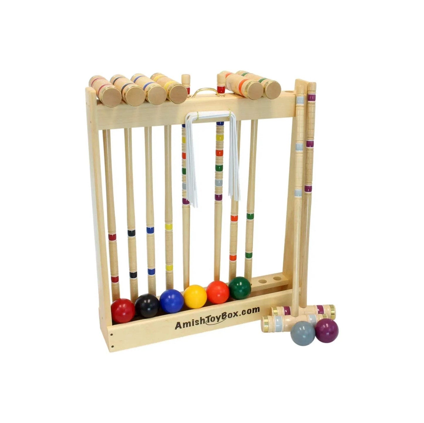 Deluxe 8-Player Croquet Game Set, Wooden Holder or Duffel Carry Bag - ToylandEU