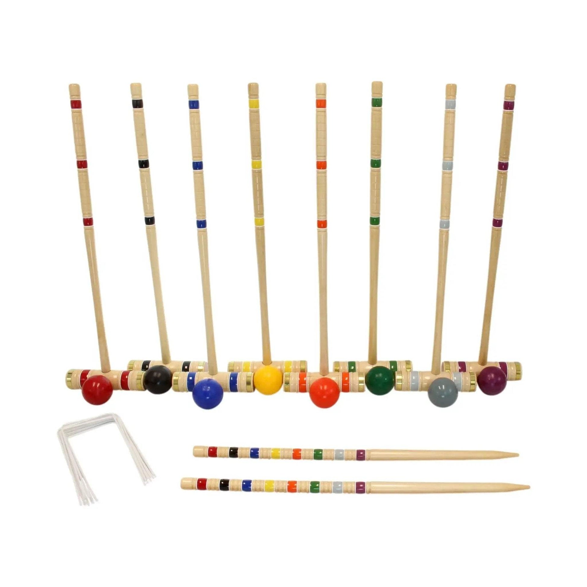 Deluxe 8-Player Croquet Game Set, Wooden Holder or Duffel Carry Bag - ToylandEU