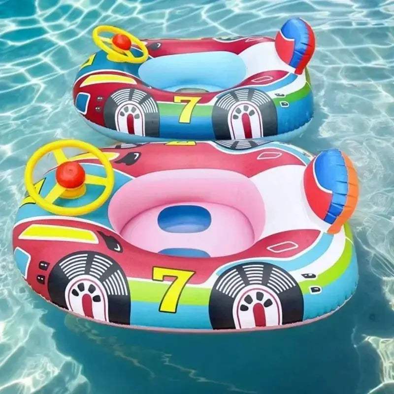 Baby Swimming Ring Pool Inflatable Float Seat Cute Car Design Summer Indoor Outdoor Water Inflatable Toys Swim Ring Accessories - ToylandEU