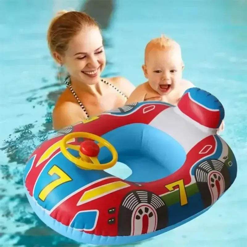Baby Swimming Ring Pool Inflatable Float Seat Cute Car Design Summer Indoor Outdoor Water Inflatable Toys Swim Ring Accessories - ToylandEU