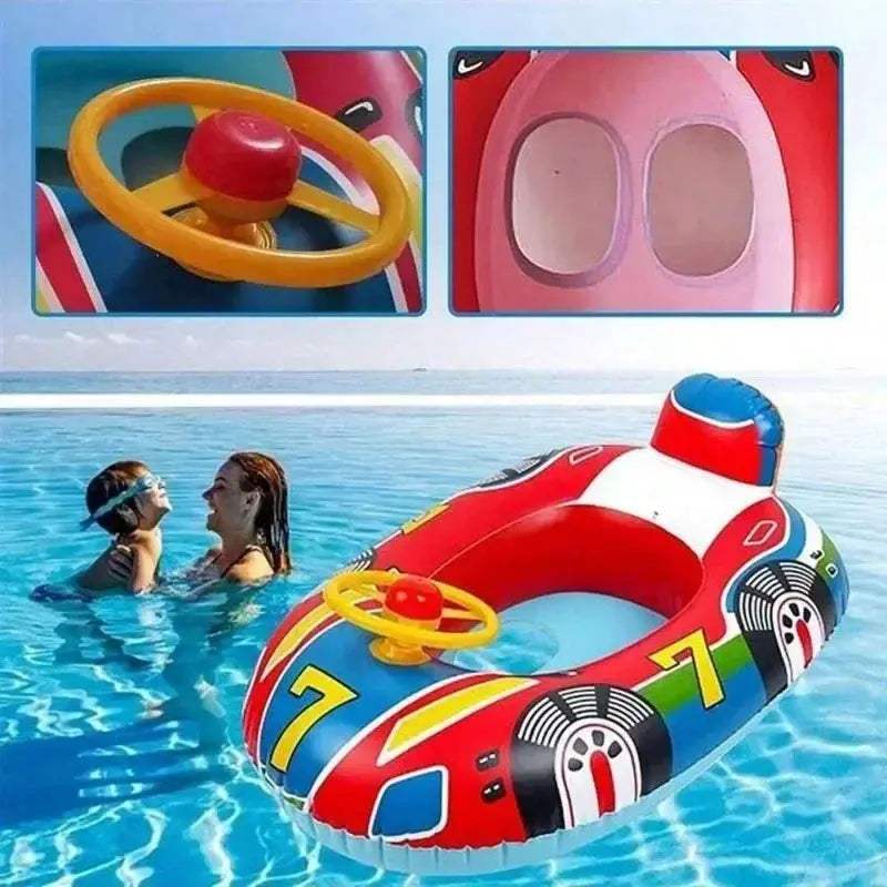 Baby Swimming Ring Pool Inflatable Float Seat Cute Car Design Summer Indoor Outdoor Water Inflatable Toys Swim Ring Accessories - ToylandEU