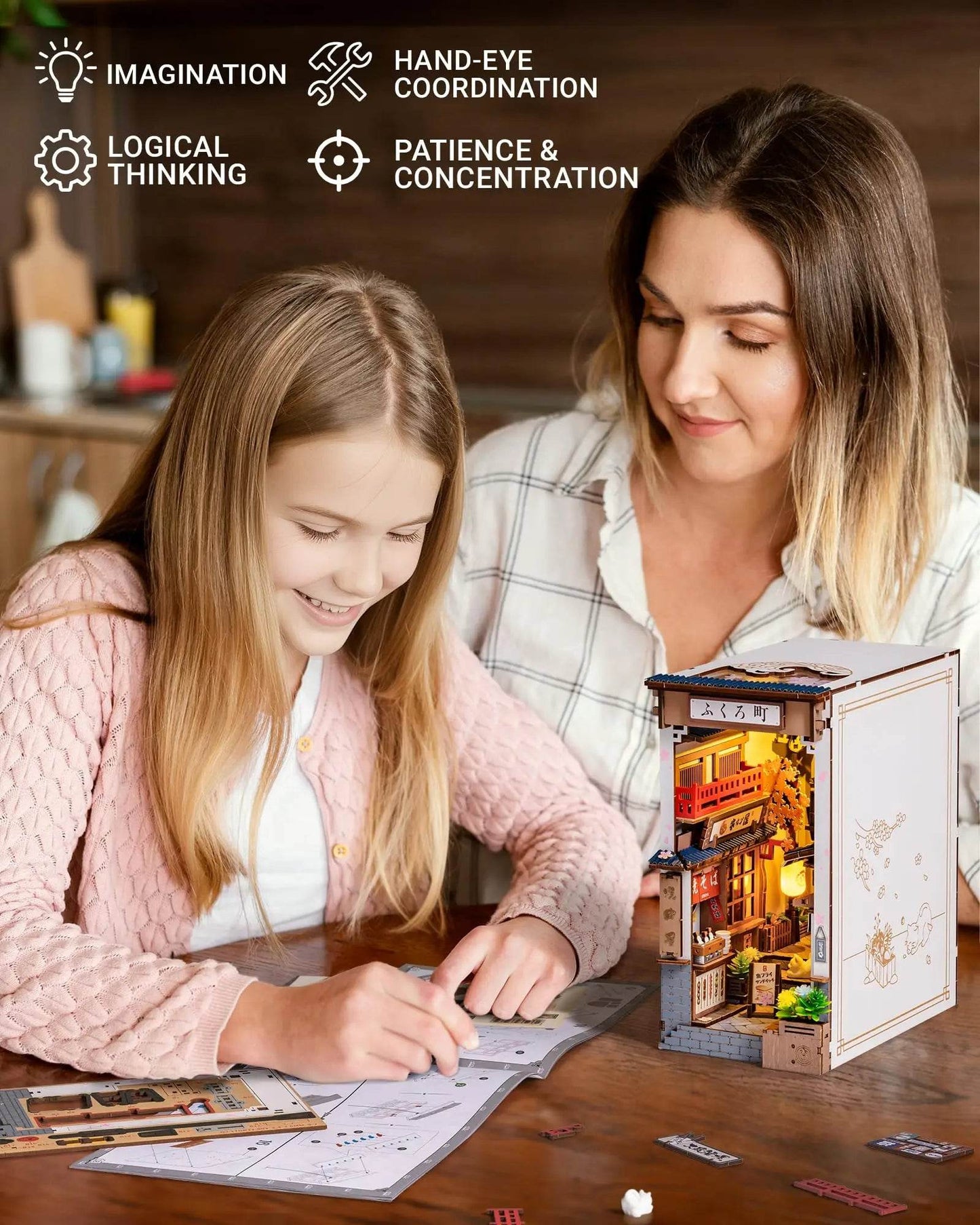 Deluxe Book Nook Kit 3D Puzzle Ukiyo Theme Teens And Adults - ToylandEU