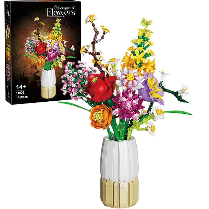 Deluxe Building Blocks Flower Bouquet Set For Home Decor - ToylandEU