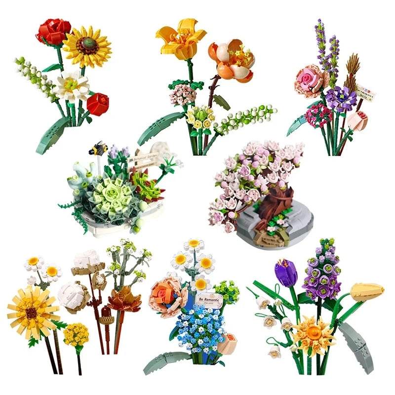 Deluxe Building Blocks Potted Flower Diy Gift For Girls - ToylandEU