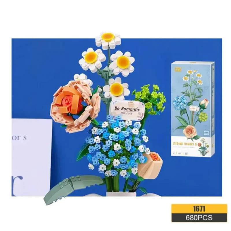 Deluxe Building Blocks Potted Flower Diy Gift For Girls - ToylandEU