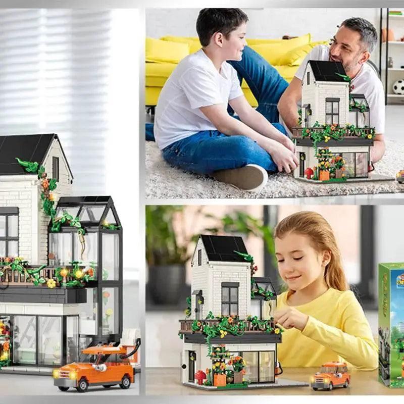  Deluxe Building Blocks Set Flower House Toyland EU -  ToylandEU™