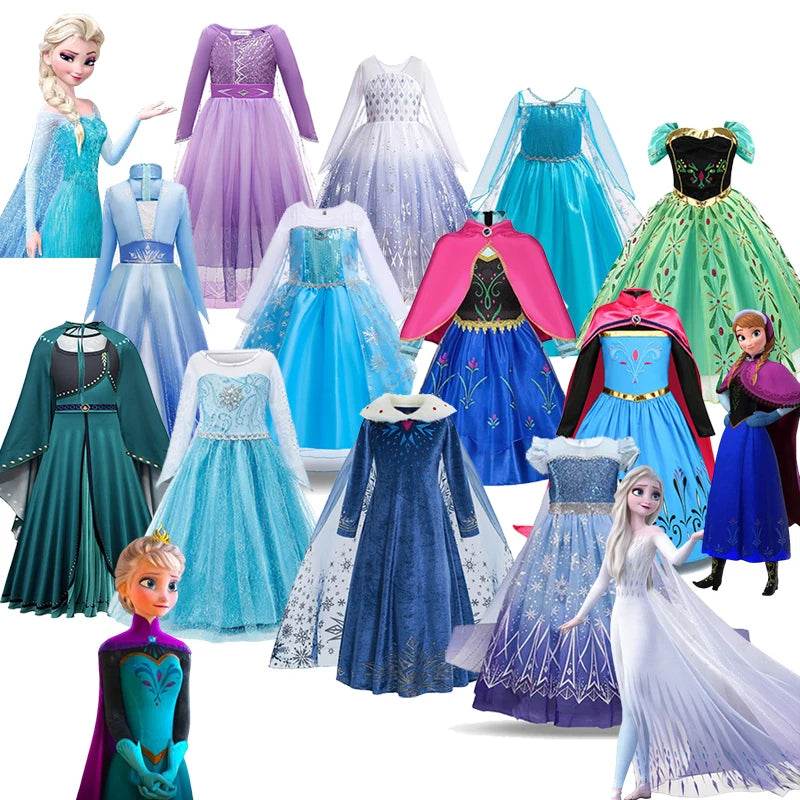 Deluxe Costume Disney Elsa Anna Mesh Princess For Girls - ToylandEU
