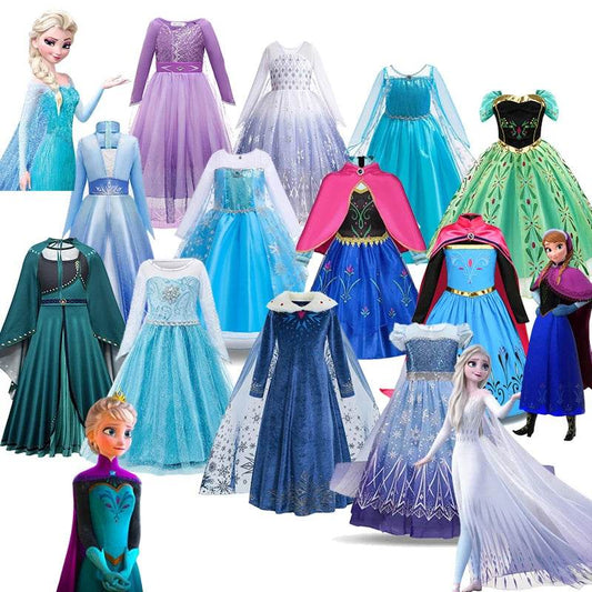 Deluxe Costume Disney Elsa Anna Mesh Princess For Girls - ToylandEU