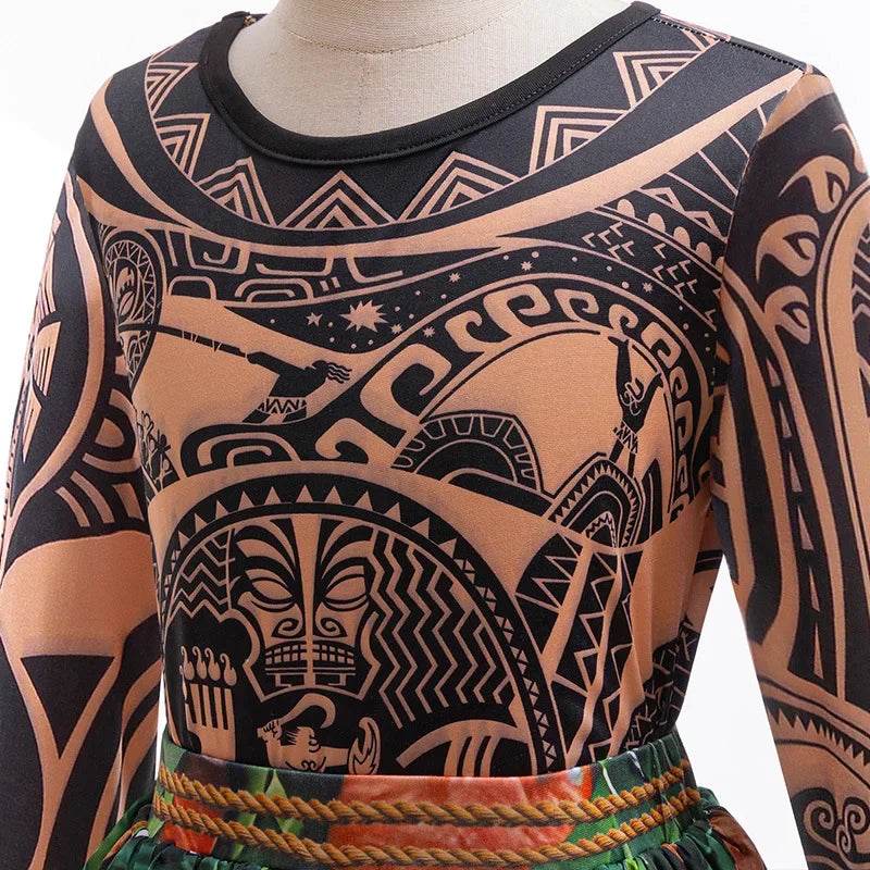 Deluxe Disney Maui Costume For Boys With Tattoo Print Pants - ToylandEU