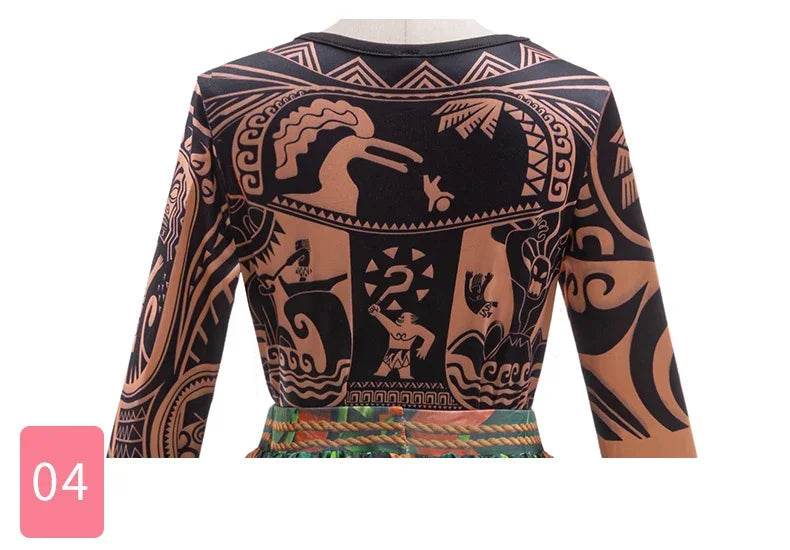 Deluxe Disney Maui Costume For Boys With Tattoo Print Pants - ToylandEU