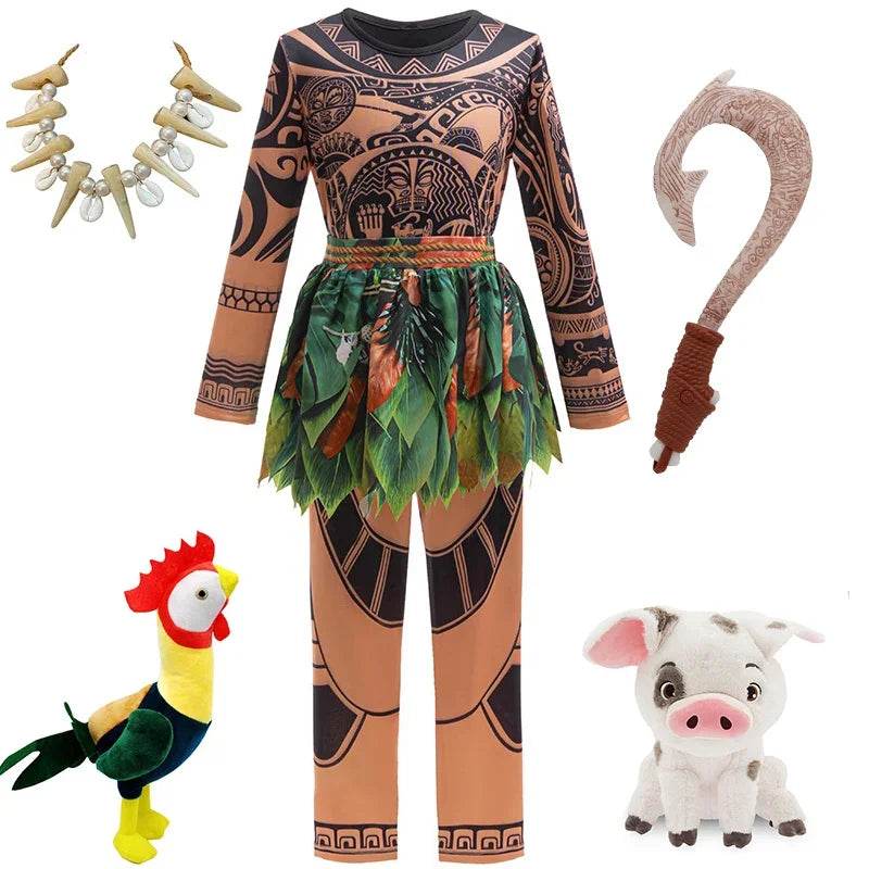 Deluxe Disney Maui Costume For Boys With Tattoo Print Pants - ToylandEU