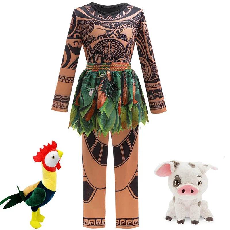 Deluxe Disney Maui Costume For Boys With Tattoo Print Pants - ToylandEU