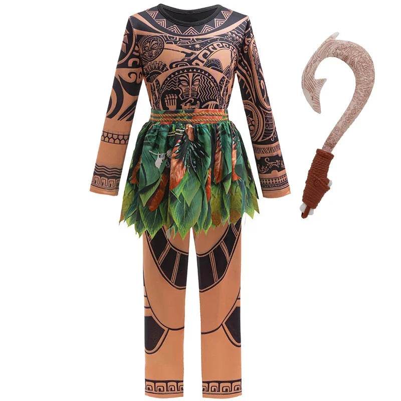 Deluxe Disney Maui Costume For Boys With Tattoo Print Pants - ToylandEU