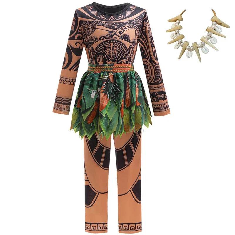 Deluxe Disney Maui Costume For Boys With Tattoo Print Pants - ToylandEU