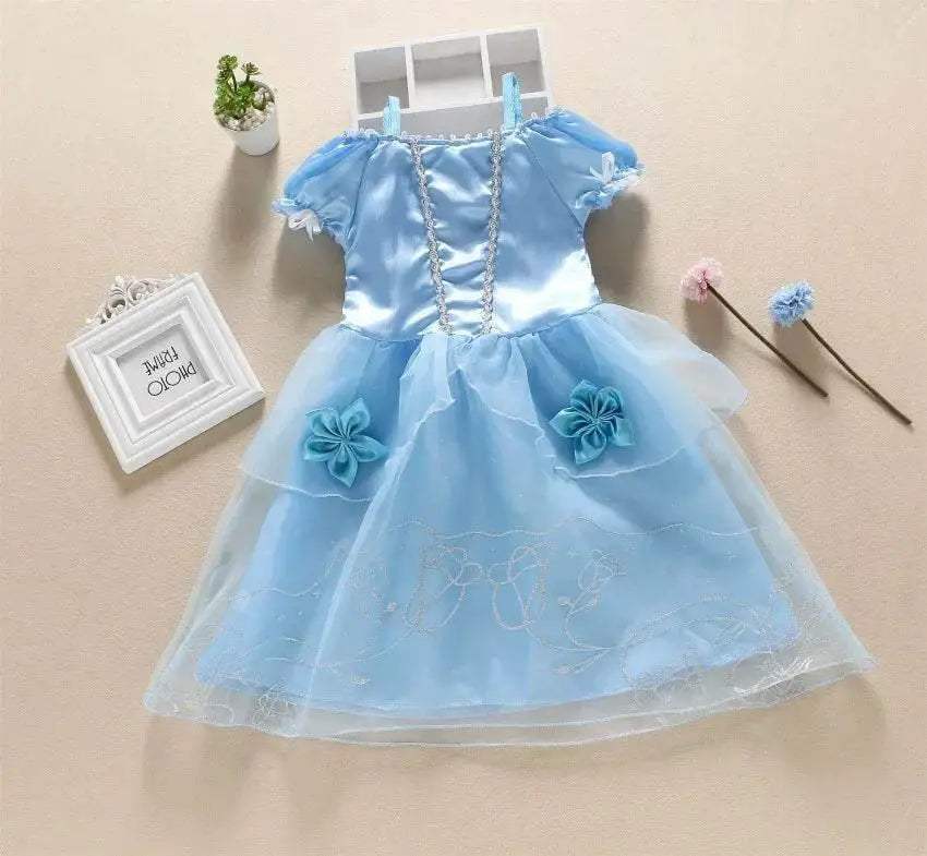 strapless open back dress Deluxe Disney Princess Dress For Girls With Appliques Party ToylandEU