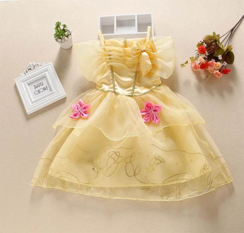 Deluxe Disney Princess Dress For Girls With Appliques Party - ToylandEU