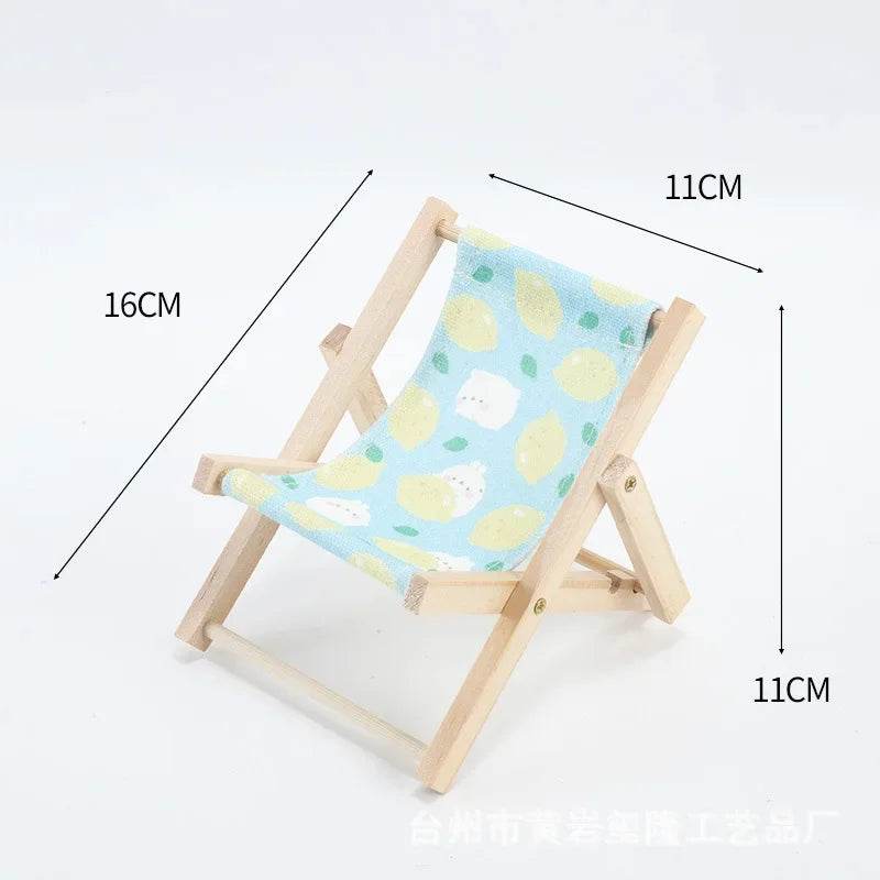Deluxe Doll Chair Accessory Wooden Beach Recliner For Dolls - ToylandEU