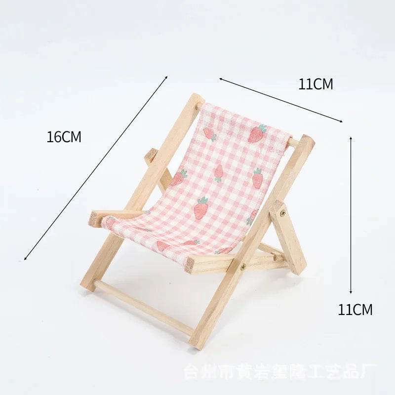 Deluxe Doll Chair Accessory Wooden Beach Recliner For Dolls - ToylandEU