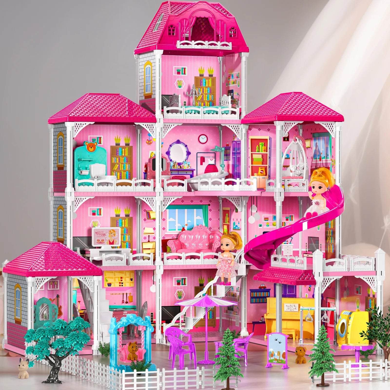 Deluxe Doll House With 12 Rooms For Girls Aged 3 To 8 - ToylandEU