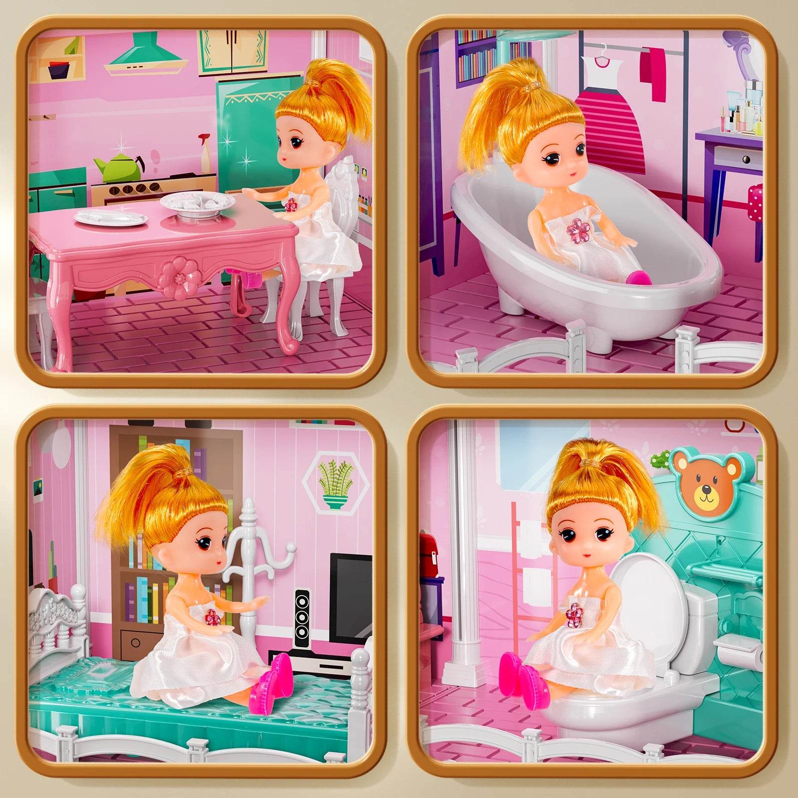Deluxe Doll House With 12 Rooms For Girls Aged 3 To 8 - ToylandEU