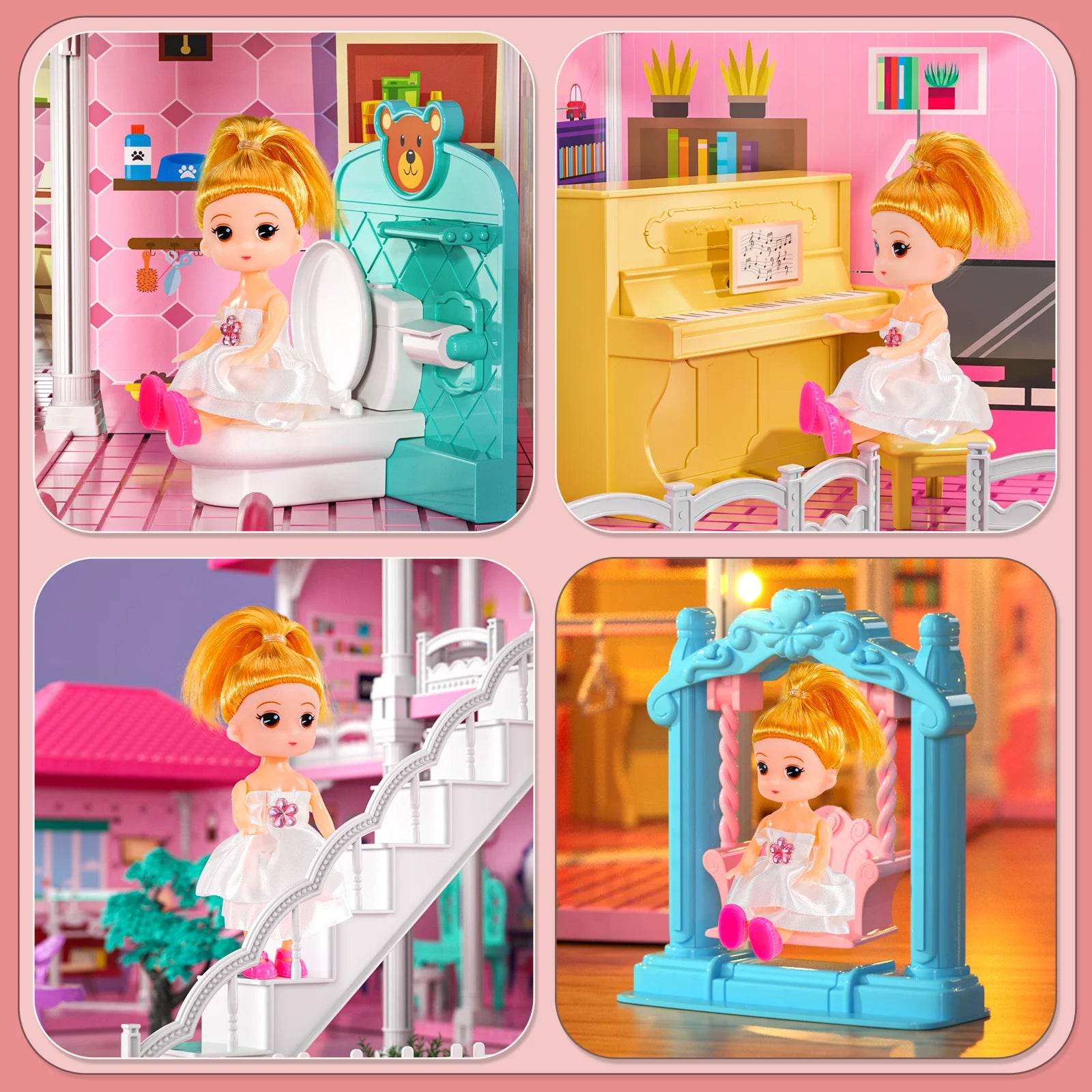 Deluxe Doll House With 12 Rooms For Girls Aged 3 To 8 - ToylandEU