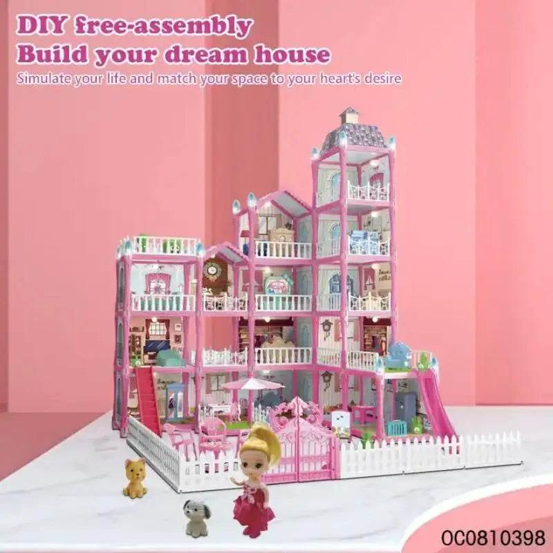 Deluxe Doll House With Lighted Furniture For Little Girls - ToylandEU