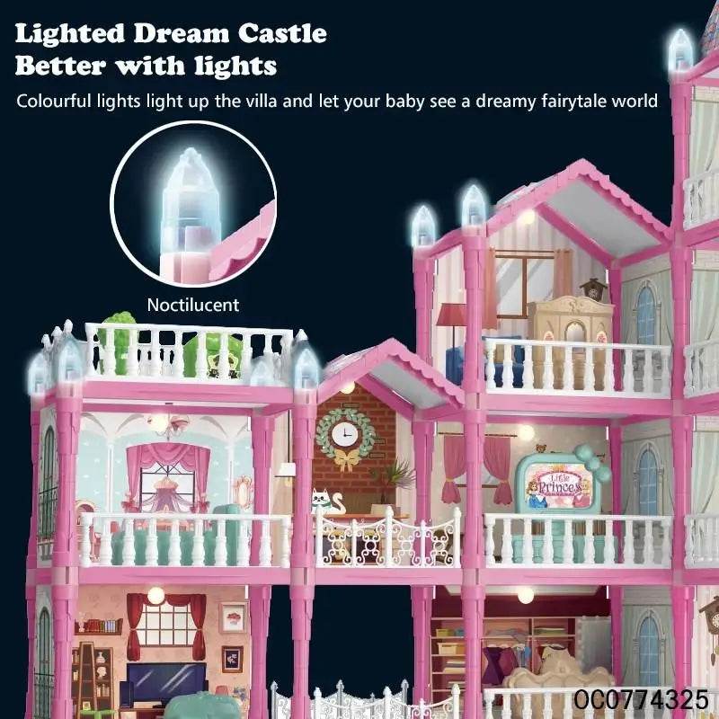 Deluxe Doll House With Lighted Furniture For Little Girls - ToylandEU