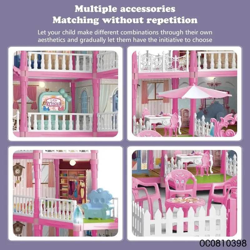Deluxe Doll House With Lighted Furniture For Little Girls - ToylandEU