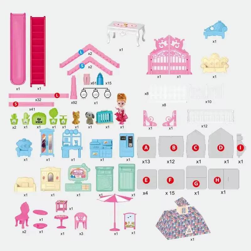 Deluxe Doll House With Lighted Furniture For Little Girls - ToylandEU