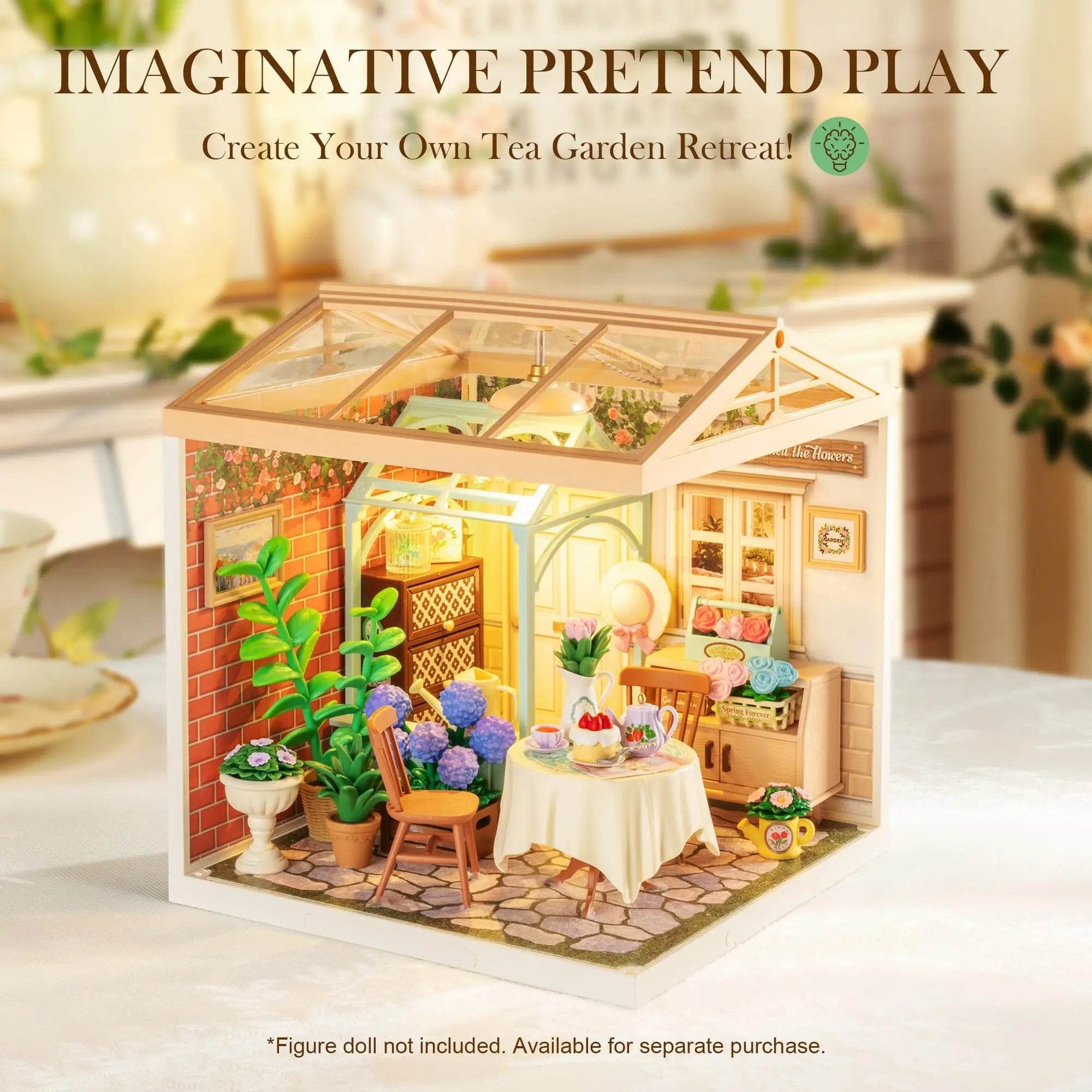 Deluxe Dollhouse Kit Enchanting Tea Garden For All Ages - ToylandEU