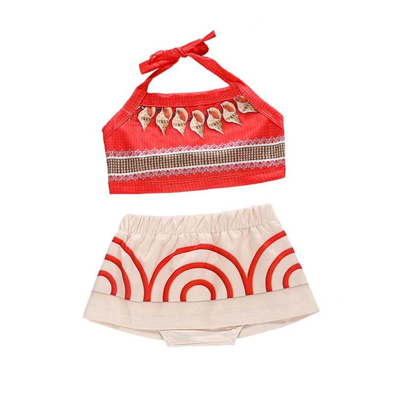 Deluxe Dress Two Piece Moana Costume For Girls 4 To 6 Party - ToylandEU